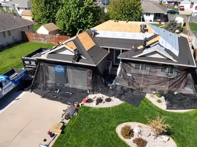 Video clip of a seamless gutter installation by Sharp Restoration